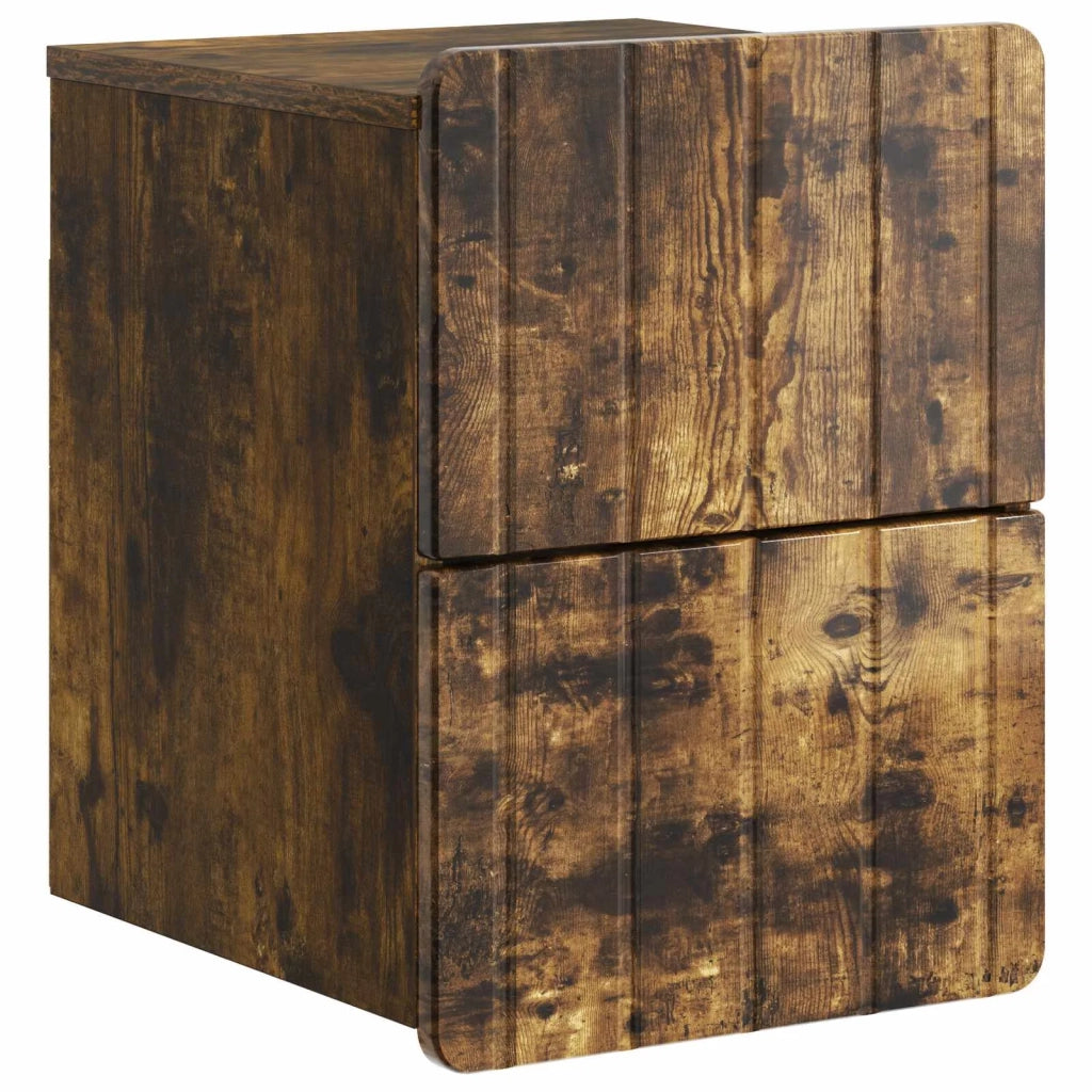 Mobiletto da notte a muro 2 pcs Rovere Fumo 33 x 34,5 x 43 cm 898306