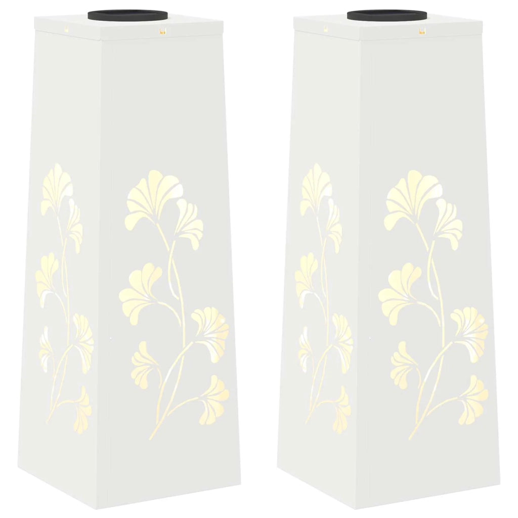 Faro LED solare per sentieri 2 pz Bianco CFW2653865