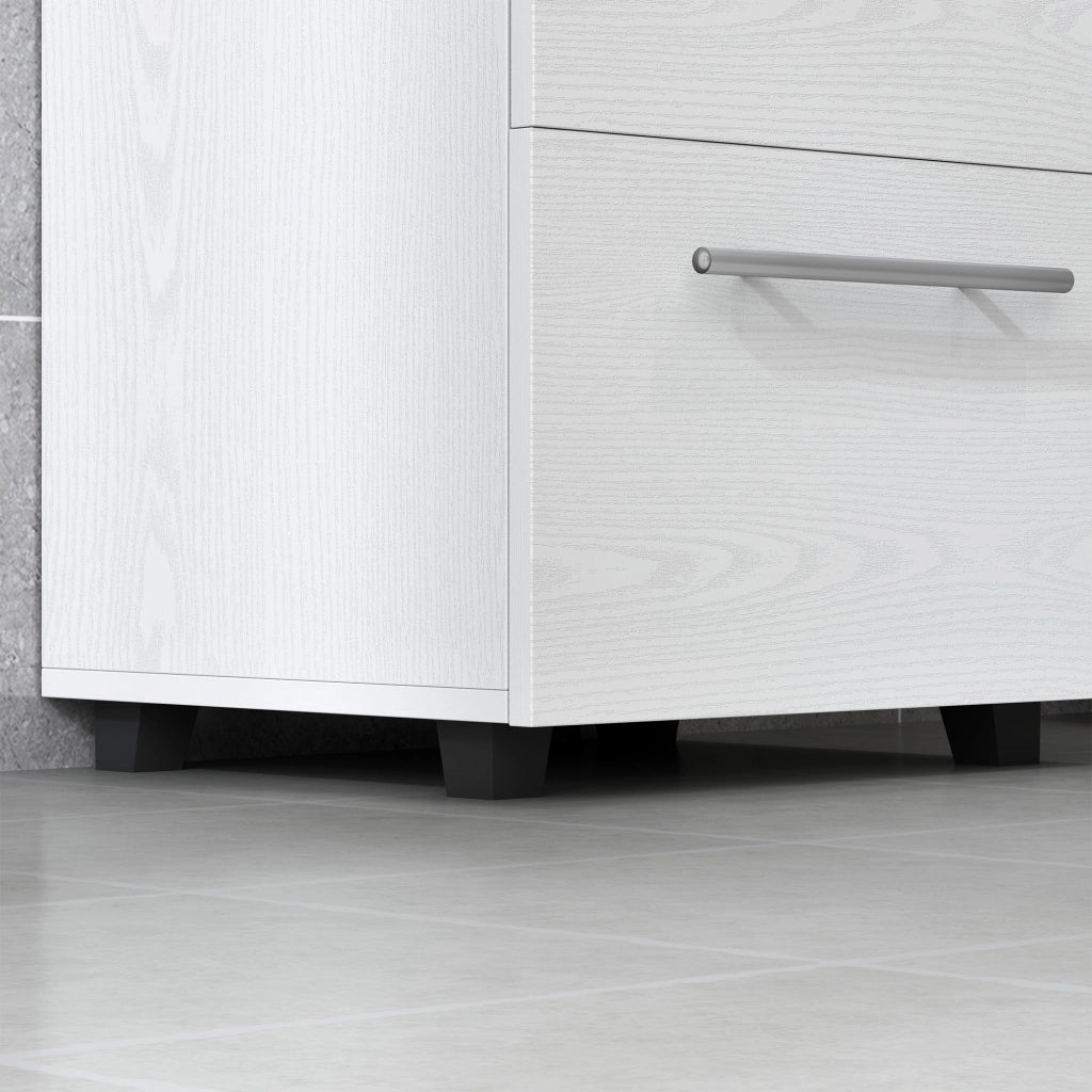 Mobile Sottolavabo Mobiletto Bagno Moderno 41,5x35,5x59 cm Rivestimento in Melamina Bianco