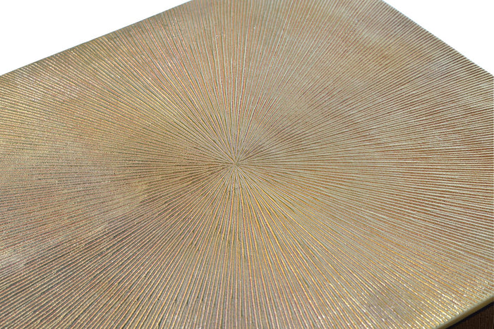 Set di 2 tavolini con struttura in metallo e top in bronzo