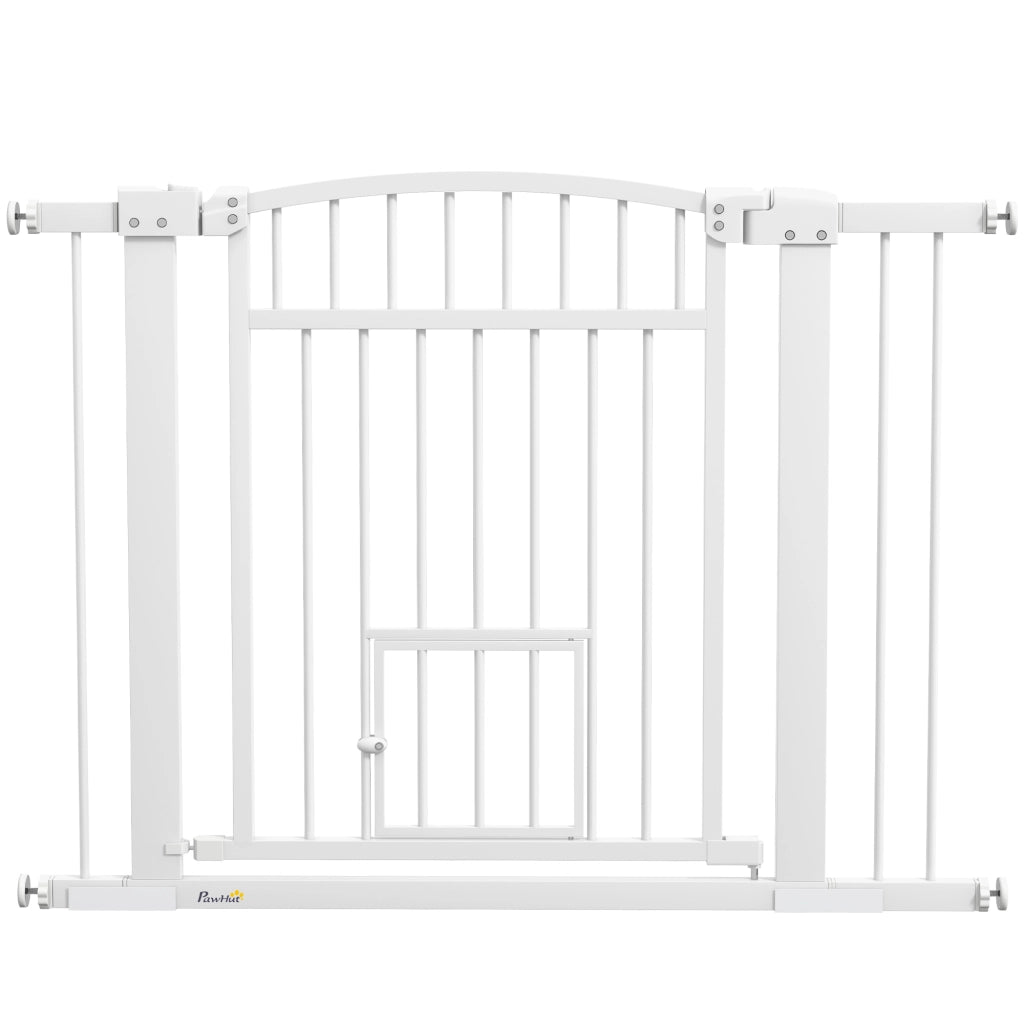 Cancelletto di sicurezza per cani e bambini ¨C Xylo ¨C doppio blocco, 76-104 cm, bianco
