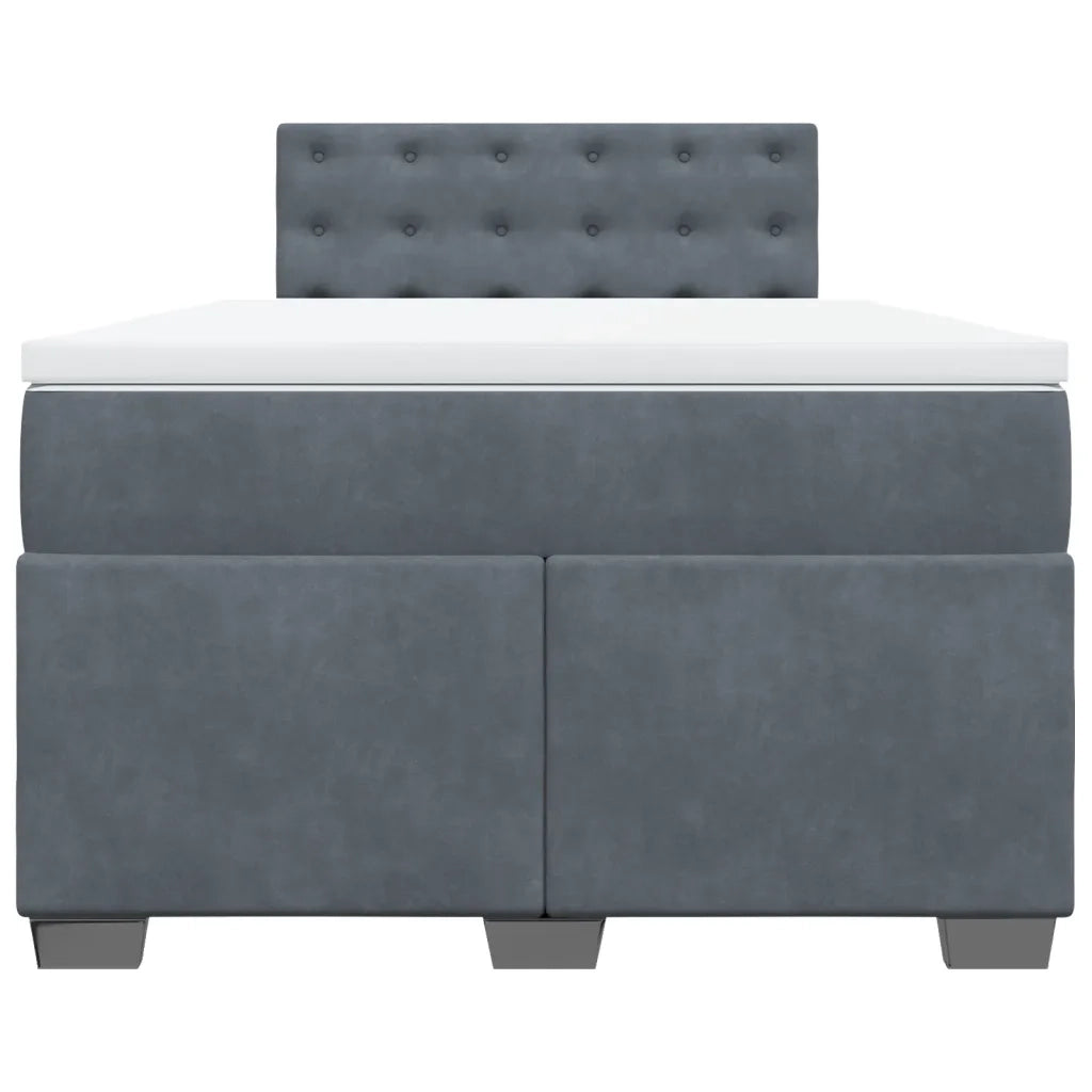 Giroletto a Molle con Materasso Grigio Scuro 120x190 cm Velluto 3286271