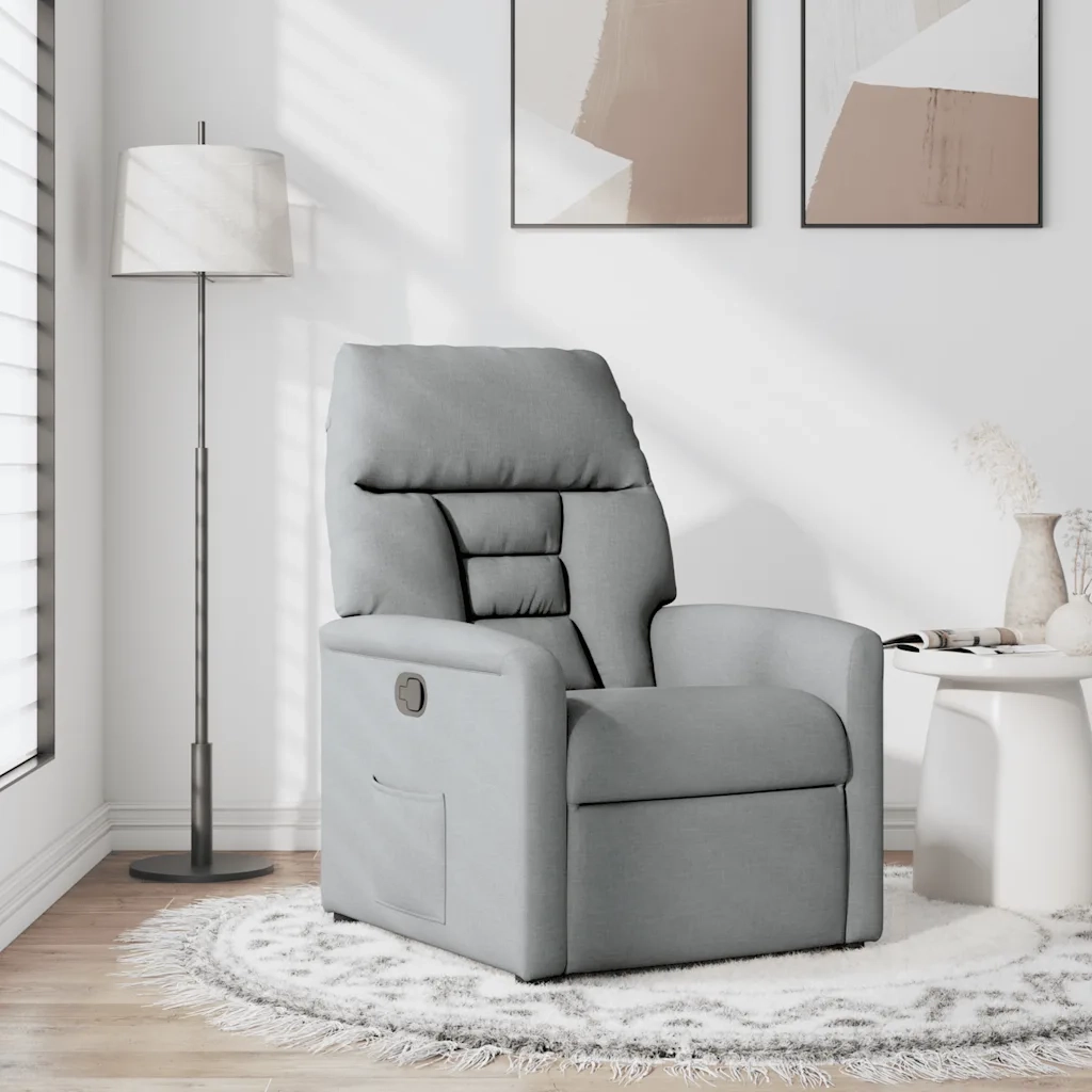 Divano Sedia-Poltrona Reclinabile in Tessuto Grigio Chiaro 836886