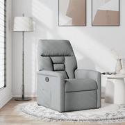 Divano Sedia-Poltrona Reclinabile in Tessuto Grigio Chiaro 836886