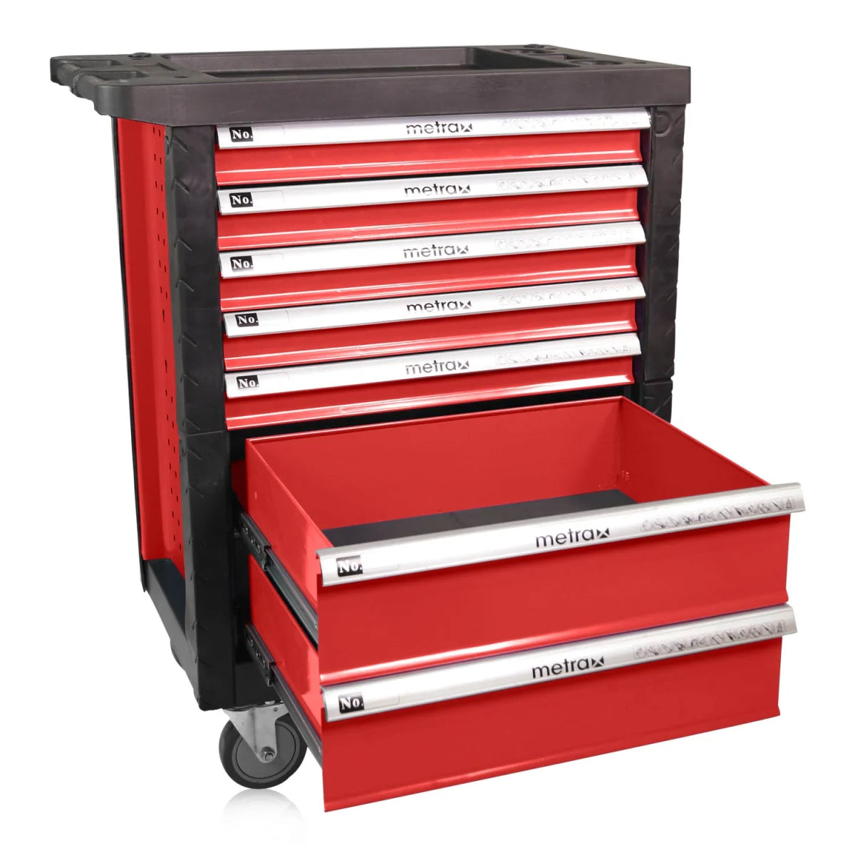 Carrello da officina, colore rosso