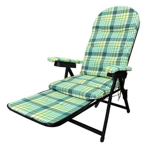 Marvin Poltrona Sedia Sdraio Con Poggiapiedi A Scomparsa In Acciaio Cuscino Imbottito Relax Pieghevole Schienale Regolab