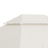 Ricambio Tettuccio per Gazebo 4x3mt Tetto a 2 Livelli in Poliestere Crema AntiUV