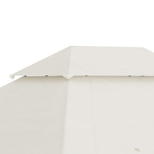 Ricambio Tettuccio per Gazebo 4x3mt Tetto a 2 Livelli in Poliestere Crema AntiUV