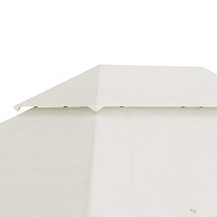 Ricambio Tettuccio per Gazebo 4x3mt Tetto a 2 Livelli in Poliestere Crema AntiUV