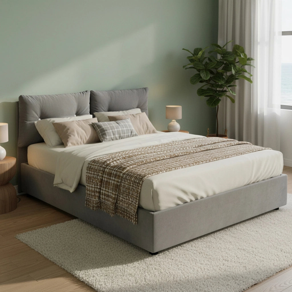 Letto Matrimoniale Artrax, Letto Matrimoniale Sfoderabile Made in Italy, Grigio