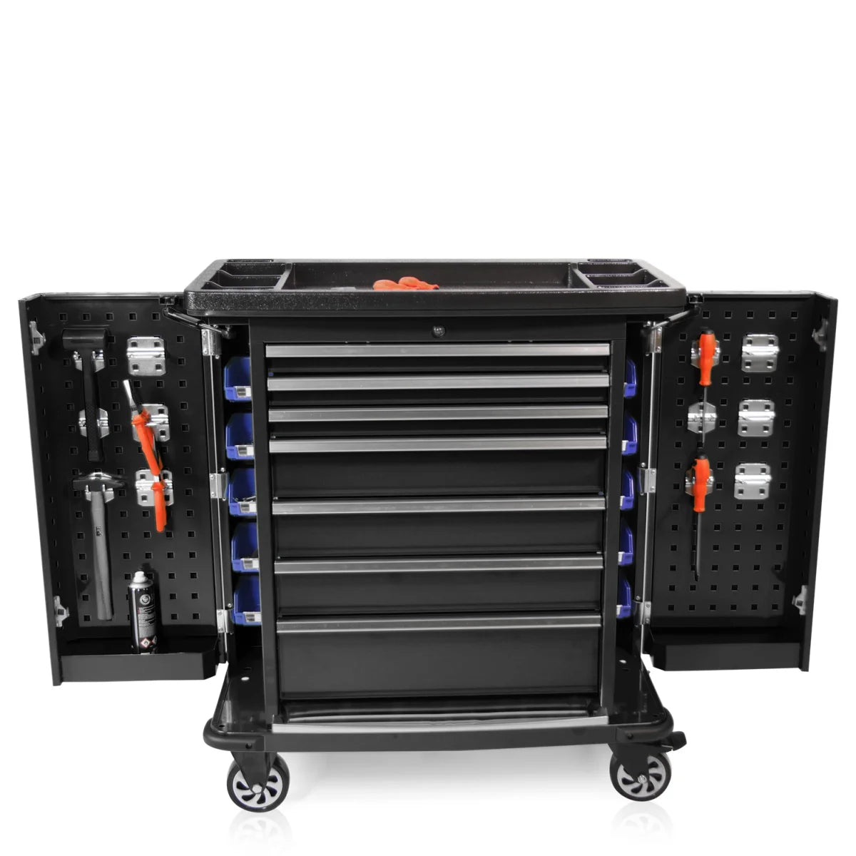 Carrello portautensili con alette laterali Pro Series nere