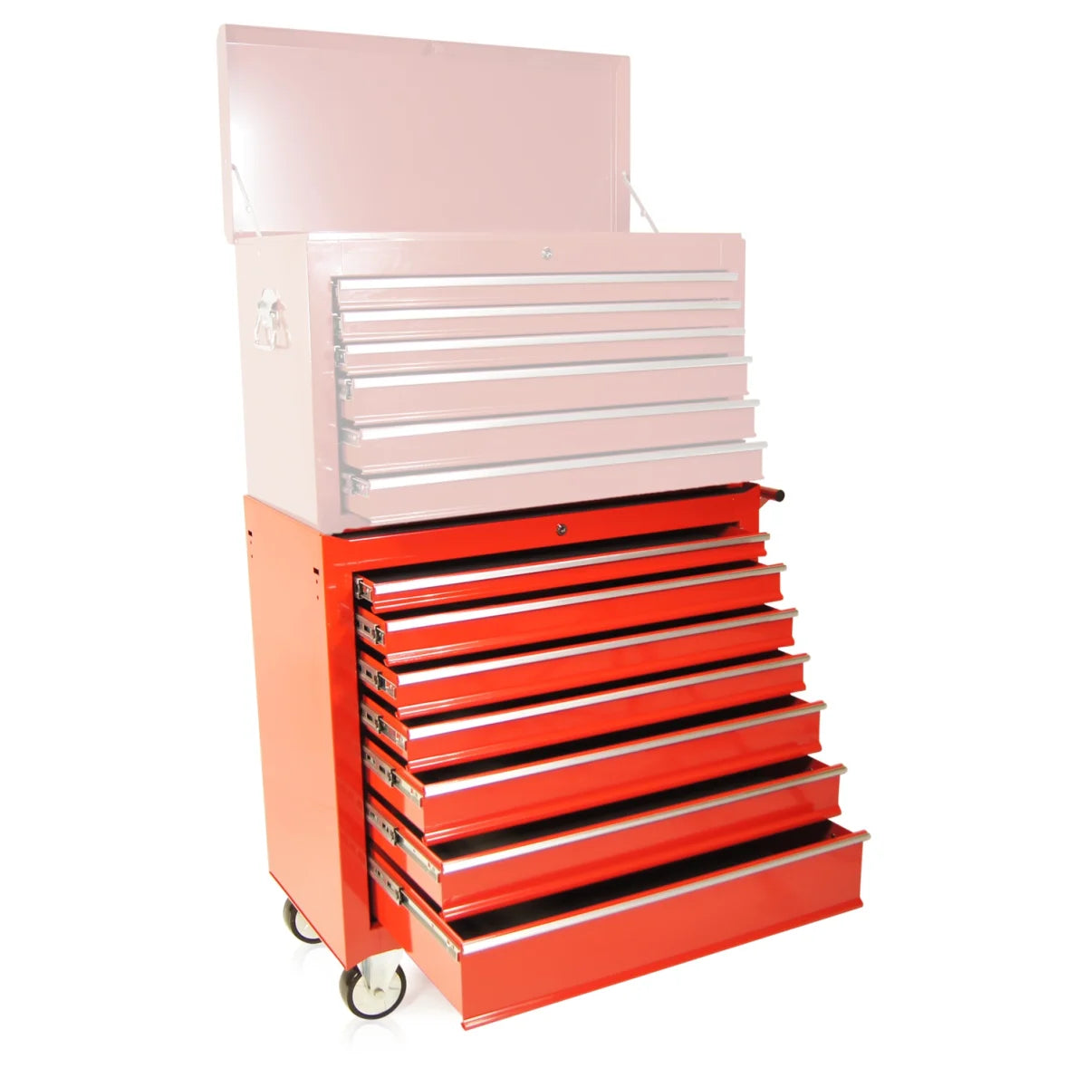 Carrello portautensili largo, 7 cassetti S47, colore rosso