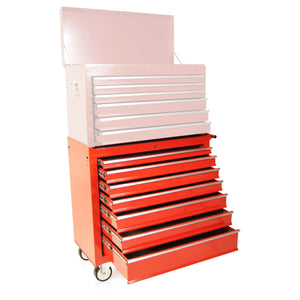 Carrello portautensili largo, 7 cassetti S47, colore rosso