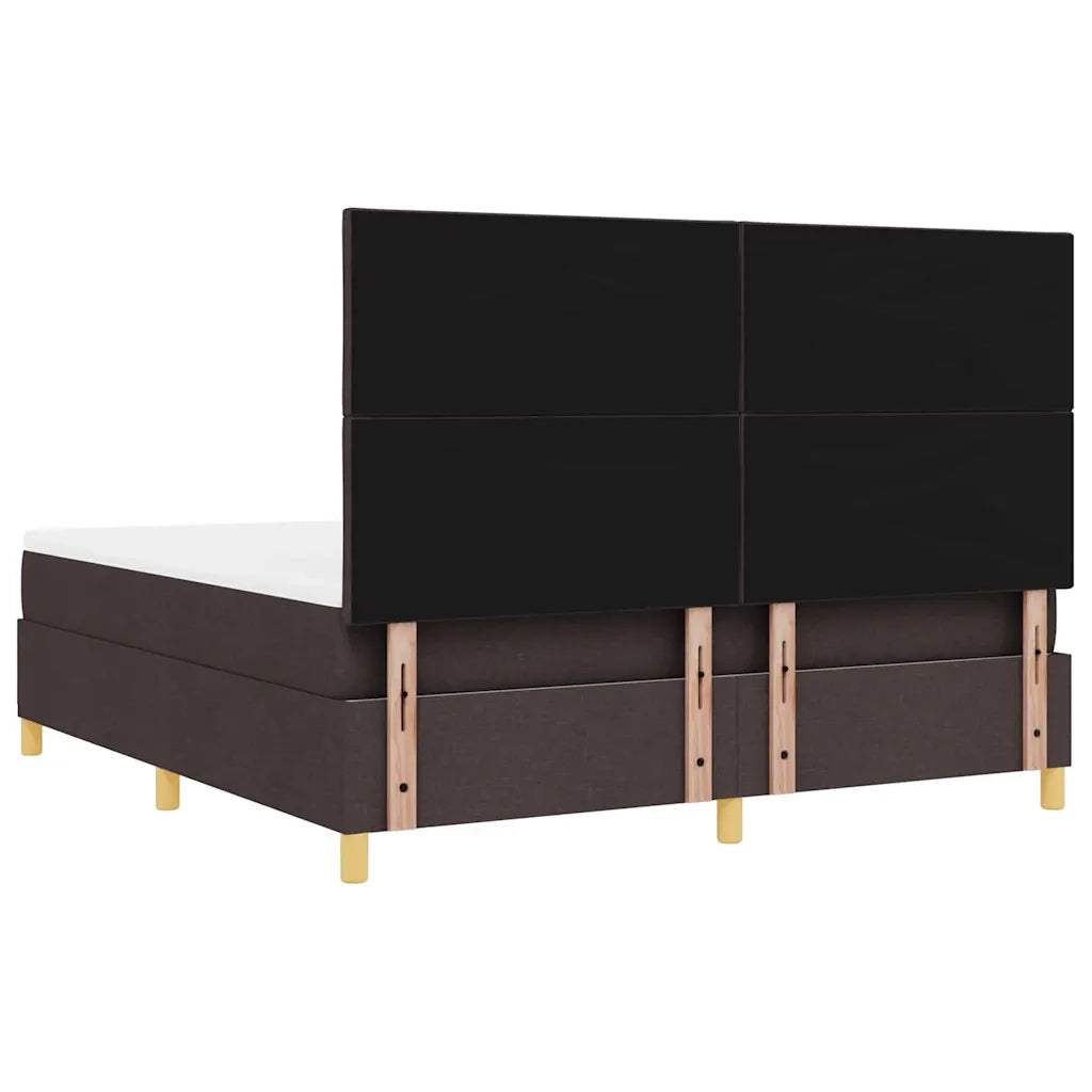 Letto a Sorgente LED Marrone Scuro 180 x 200 cm Tessuto 3343197