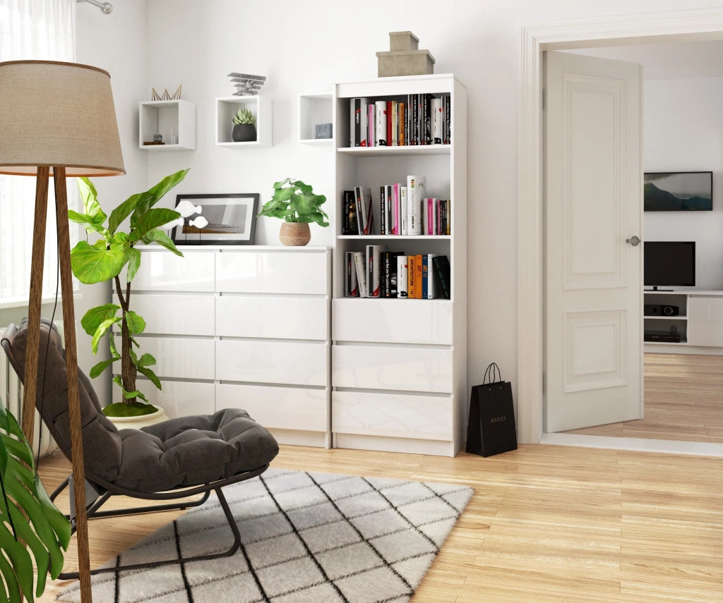 Libreria AKORD R60 Bianco 60 cm 3 cassetti 60x35x180 cm
