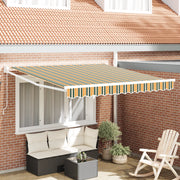Tenda Retrattile Manuale  Verde e Giallo 300x250 cm