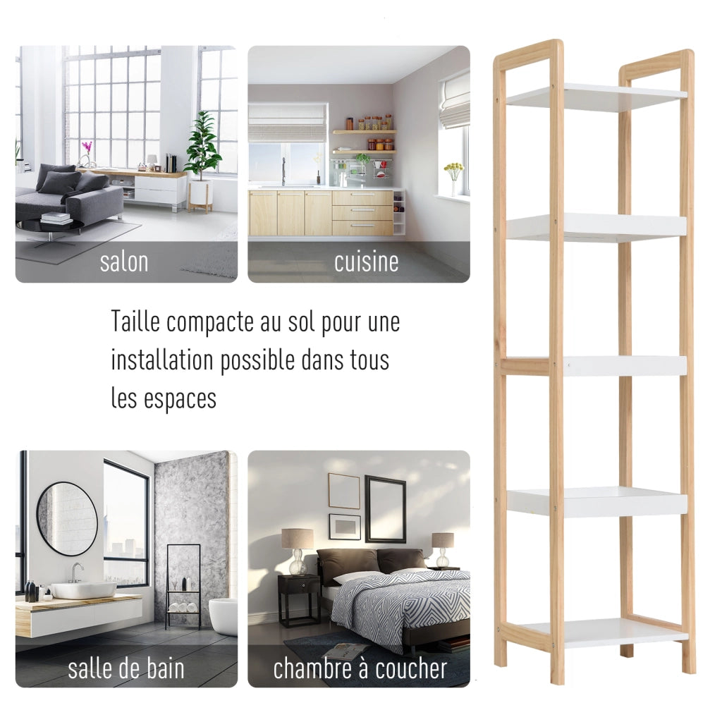 Mobiletto da Bagno Legno ¨C zephmum ¨C Beige Bianco 32x30x130