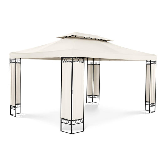 Pergola padiglione barnum pergolato tenda riparo giardino gazebo terrazza beige 3 x 4 m 160 g/m² 14_0002763
