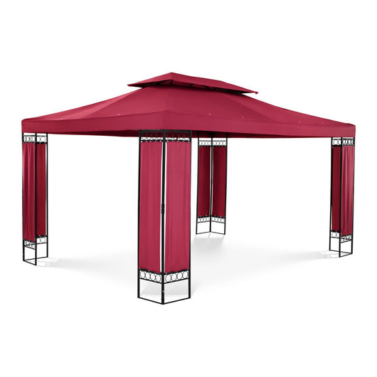 Pergola padiglione barnum pergolato tenda riparo gazebo da giardino terrazza beige rosso - 3 x 4 m - 160 g/m² 14_0002770
