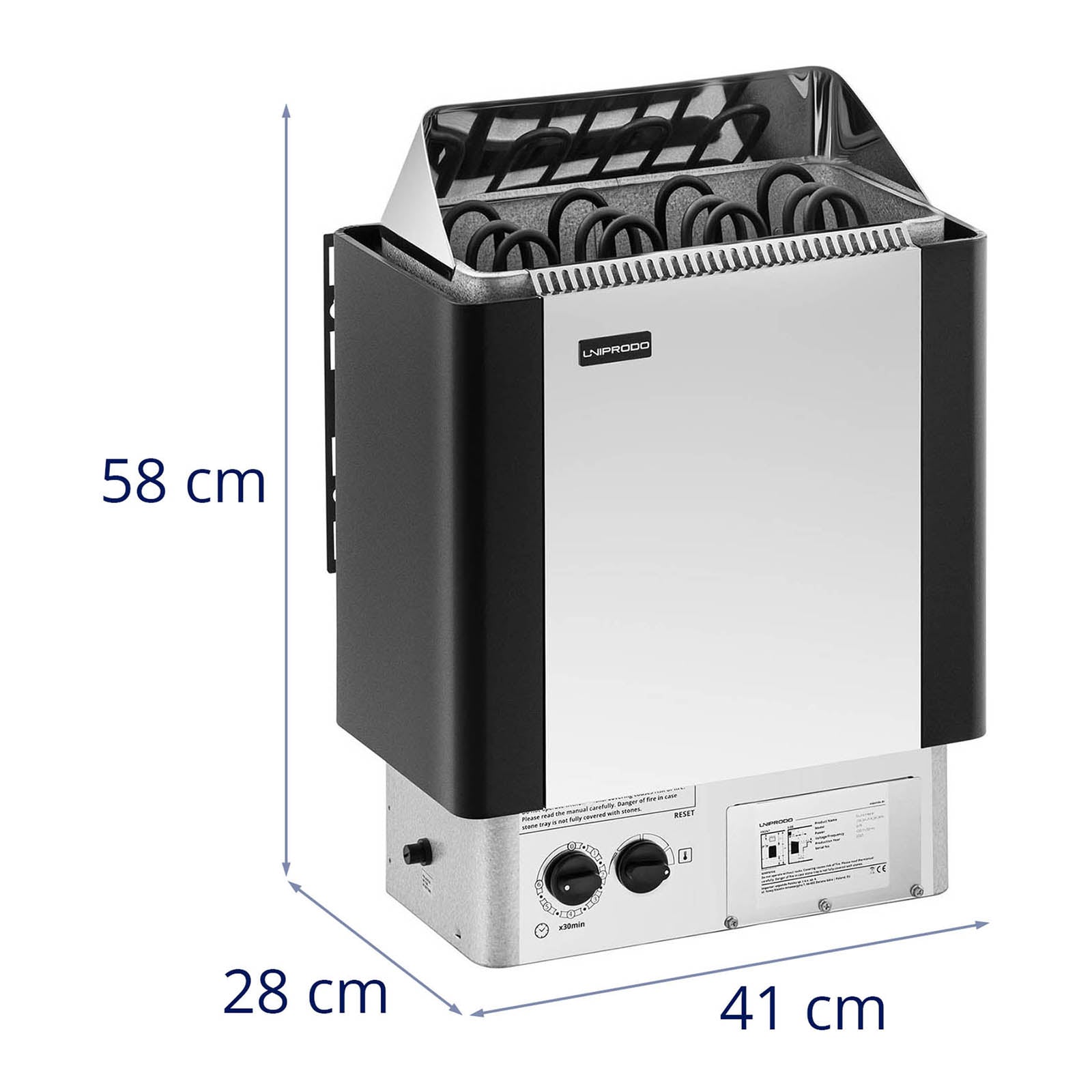 Stufa per sauna - 6 kW - da 30 a 110 °C - unità di controllo inclusa 14_0007678