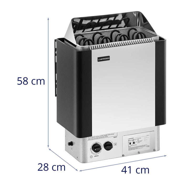 Stufa per sauna - 6 kW - da 30 a 110 °C - unità di controllo inclusa 14_0007678