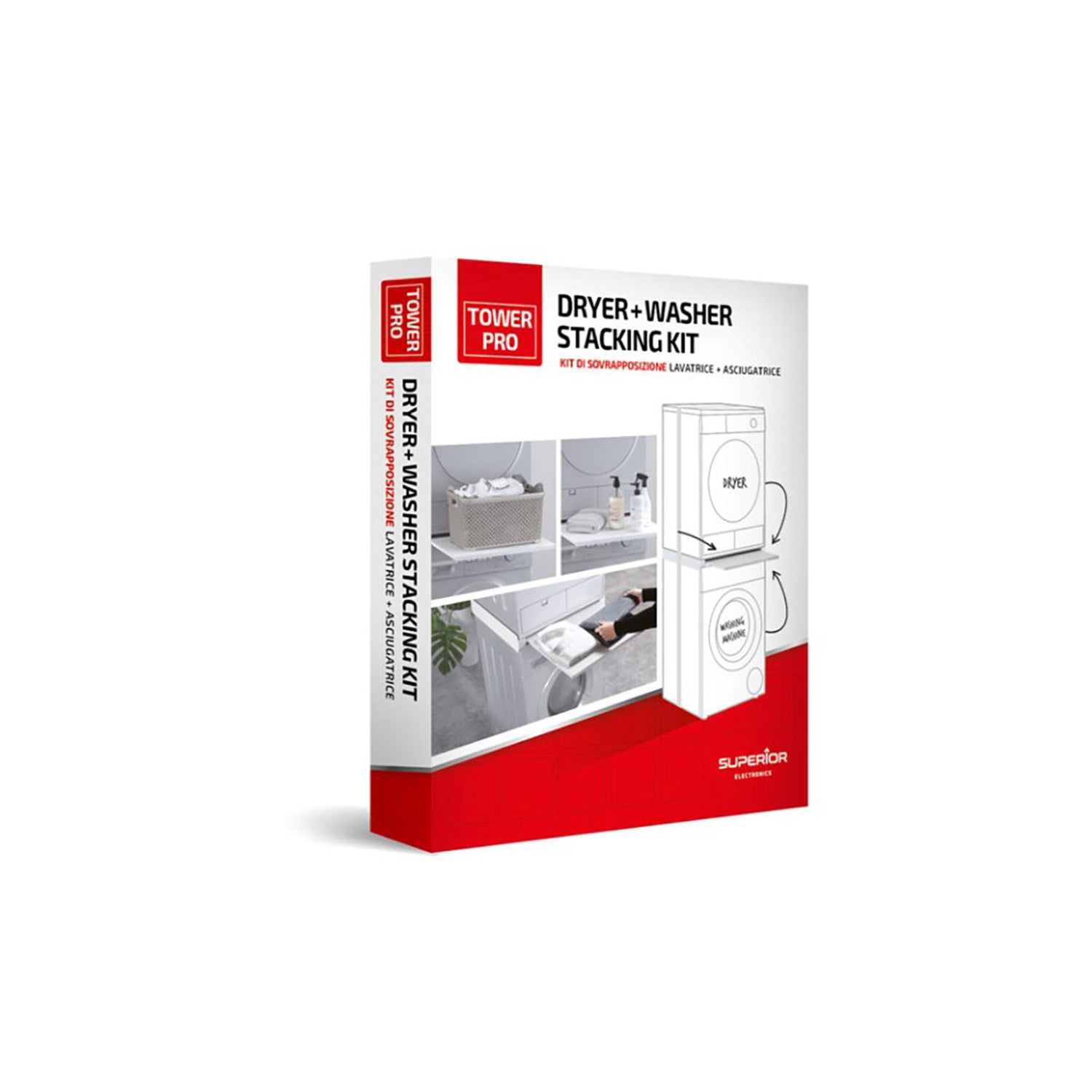 SUPPORTO TOWER PRO PER SOVRAPPORRE LAVATRICE ED ASCIUGATRICE