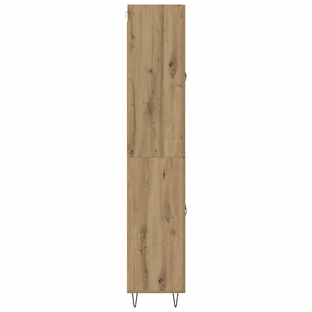 Credenza 2 pcs Rovere artigianale Legno ingegnerizzato e vetro 3415885