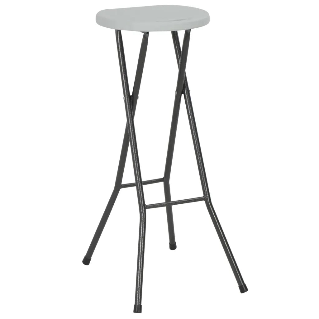 Sgabelli da Bar Pieghevoli 2 pz in HDPE e Acciaio Bianco 44562