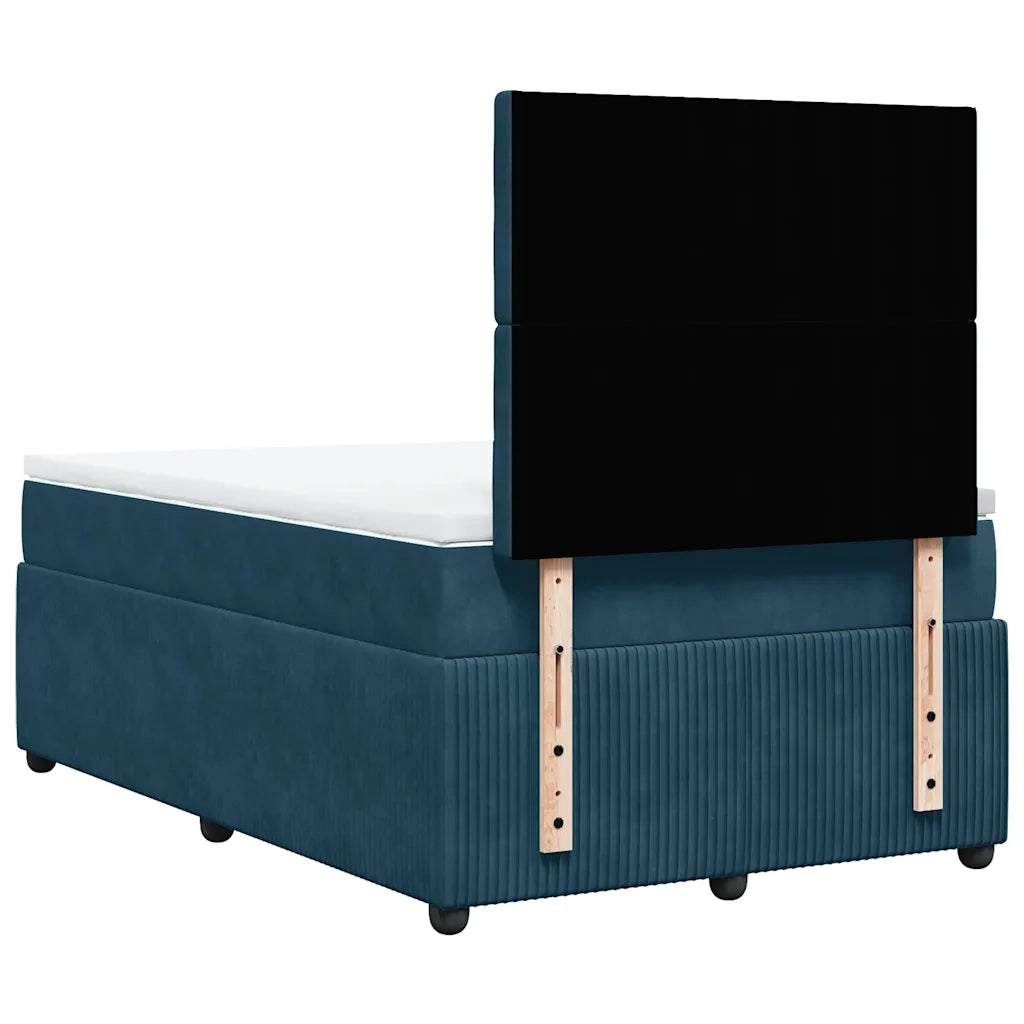 Giroletto a Molle con Materasso Blu 120x200 cm in Velluto