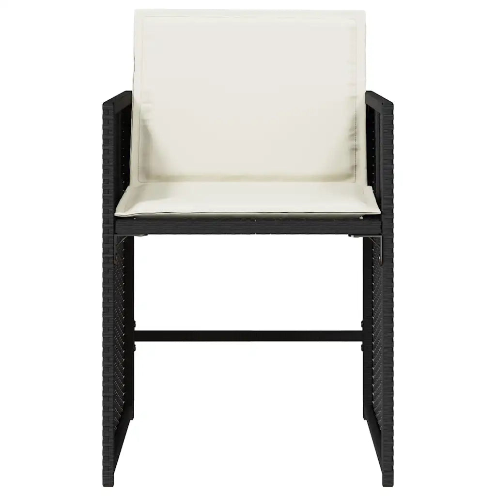Sedie da Giardino con Cuscini 4 pz Nere in Polyrattan 364983