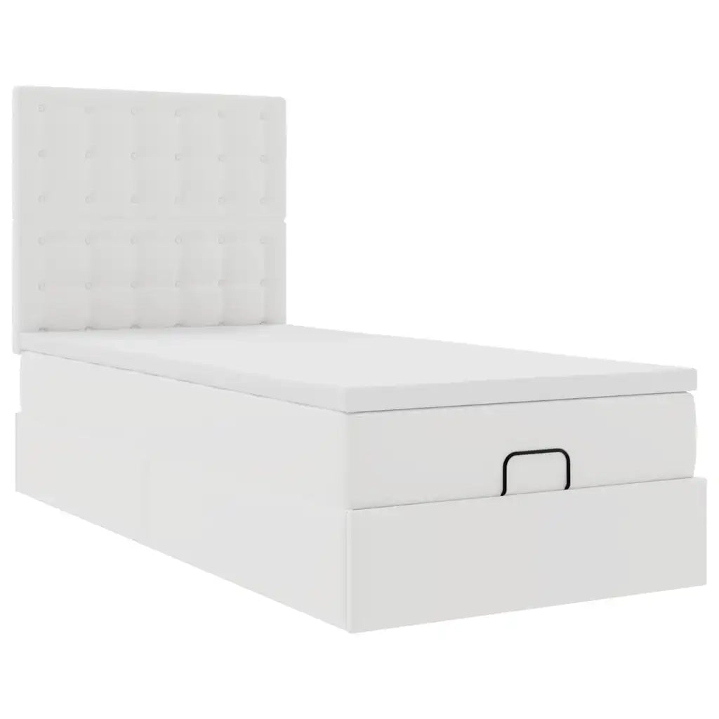 Letto Pouf con Materasso Bianco 80x200 cm Similpelle 3312972