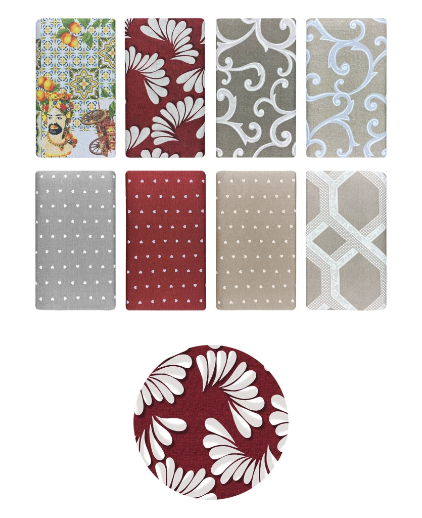 Telo Arredo In Cotone Panama Stampato Varie Fantasie GrandFoulard Copridivano Copriletto Sofà Prodotto Italiano Singolo e Matrimoniale  - Aria bordeaux - 2 Posti