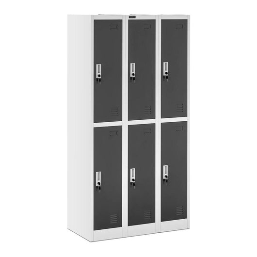 Armadio guardaroba 6 armadietti 6 scomparti 180 cm grigio 14_0000478