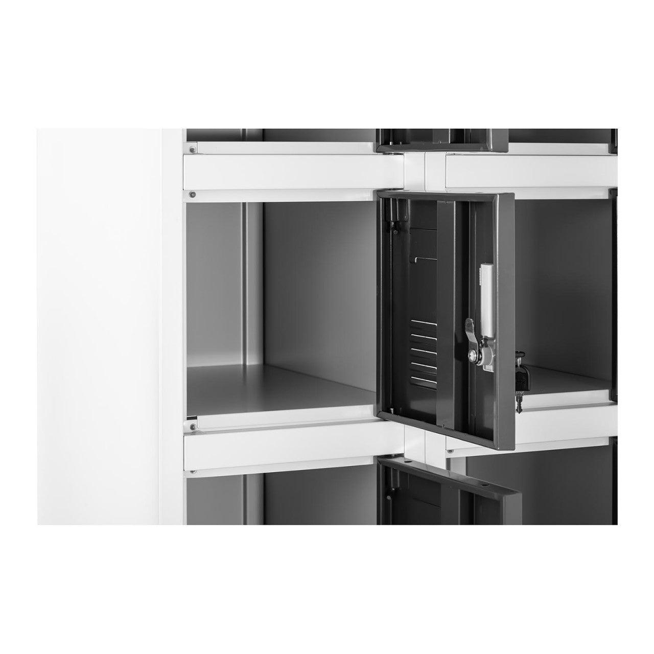 Armadio guardaroba 18 scomparti 180 cm grigio 14_0000472