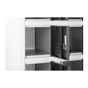 Armadio guardaroba 18 scomparti 180 cm grigio 14_0000472