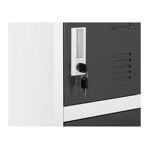 Armadio guardaroba 18 scomparti 180 cm grigio 14_0000472