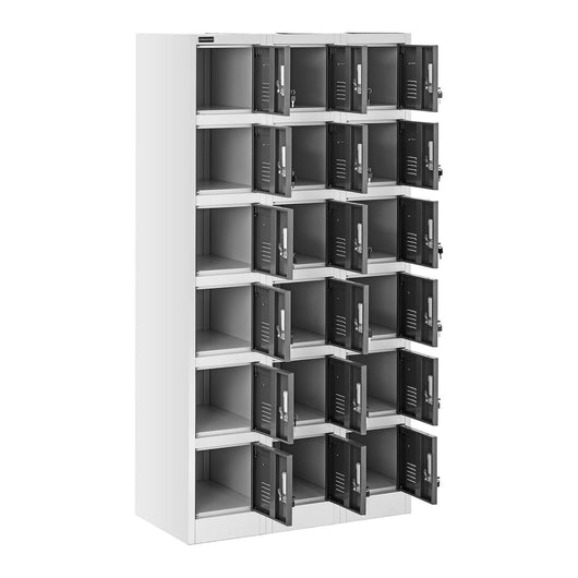 Armadio guardaroba 18 scomparti 180 cm grigio 14_0000472