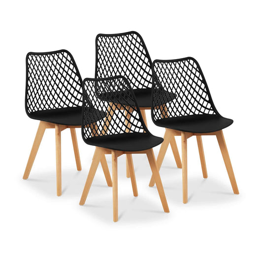 Set 4 sedie soggiorno sala da pranzo ristoranti, bar, uffici e sale d'attesa 150 kg max nero 14_0006012