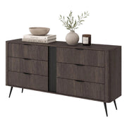 Madia Kaba, Credenza 6 Cassetti, 163x38x81h cm Marrone Noce