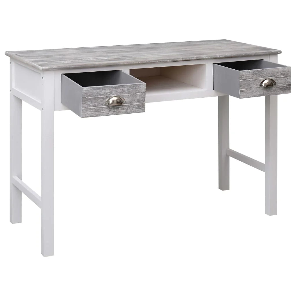Scrivania tavolo postazione di lavoro mobile per computer studio 110 x 45 x 76 cm legno grigio 02_0023821