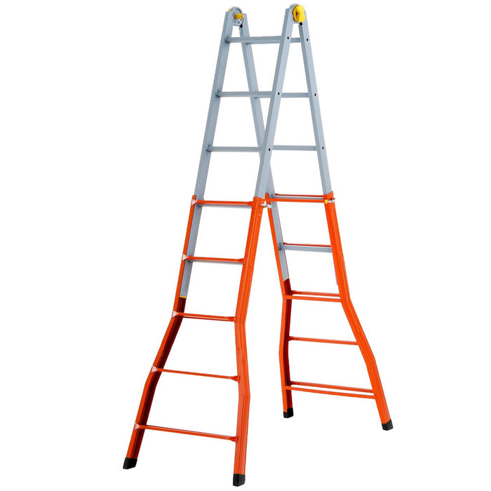 scala telescopica acciaio 5+5 gradini h.481 cm cod:ferx.10268