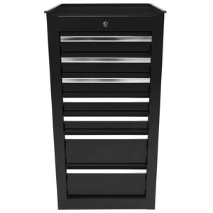 Mobiletto portautensili nero, stretto, 7 cassetti