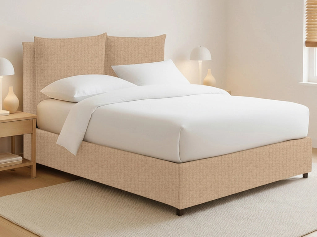Newton, Letto Piazza e Mezza Sfoderabile Made in Italy, Beige