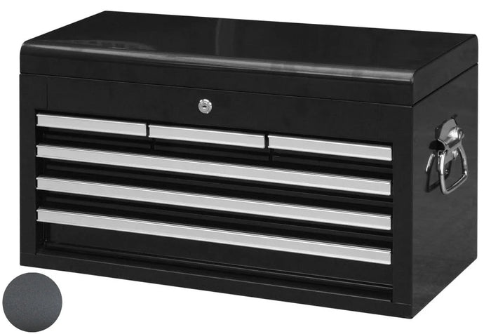 Cassetta degli attrezzi, superiore, grande, con 6 cassetti, colore nero