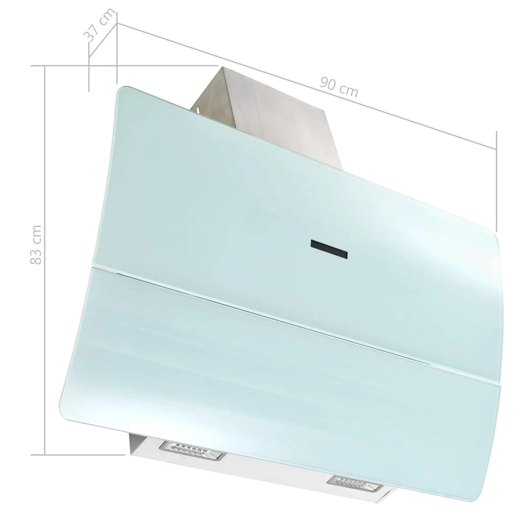 Cappa aspirante a parete in acciaio inox 756 m³/h 90 cm bianco 02_0005852