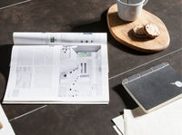 Tavolo da pranzo allungabile rettangolare marmo porcellanato e noce