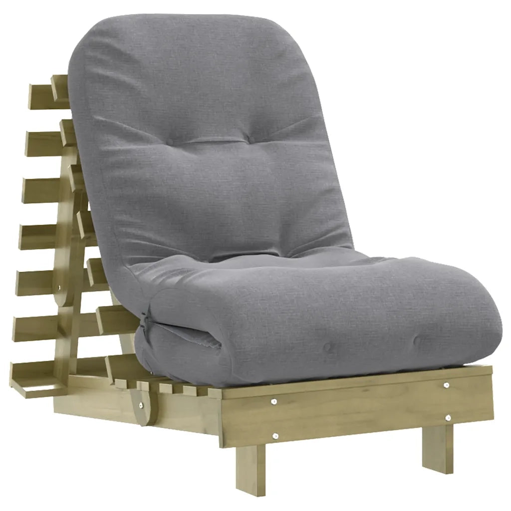 Divano Letto Futon con Materasso-Sofa Letto-Daybed 60x206x11cm Pino Impregnato