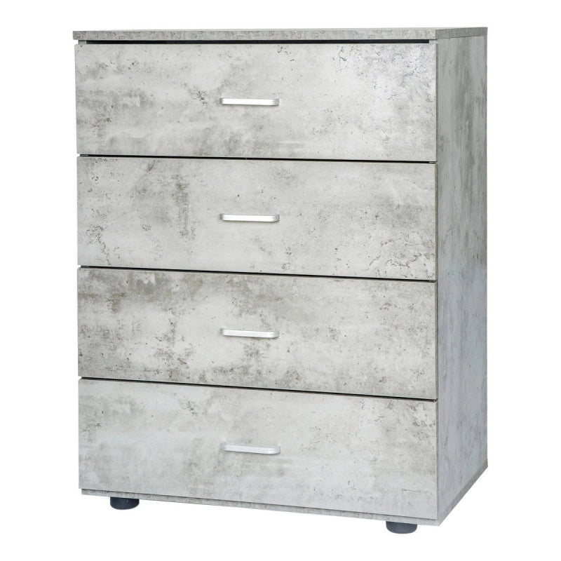 Cassettiera 4 Cassetti 63x40x82,5 Legno Cemento