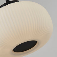 Sospensione Contemporanea Lumina Acciaio Bianco Vetro Nero 1 Luce E27