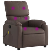 Poltrona Massaggiante | Sedia Relax Reclinabile marrone in Similpelle